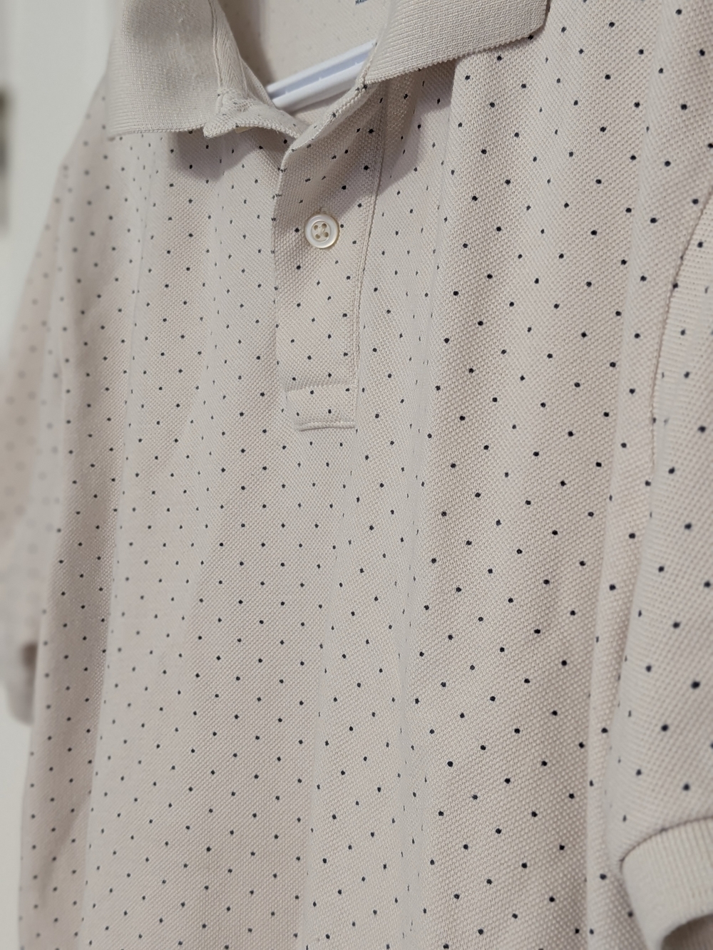 Beige with Navy Polka Dots Polo Shirt ⭐ FREE WITH ANY PURCHASE OVER $10 ⭐